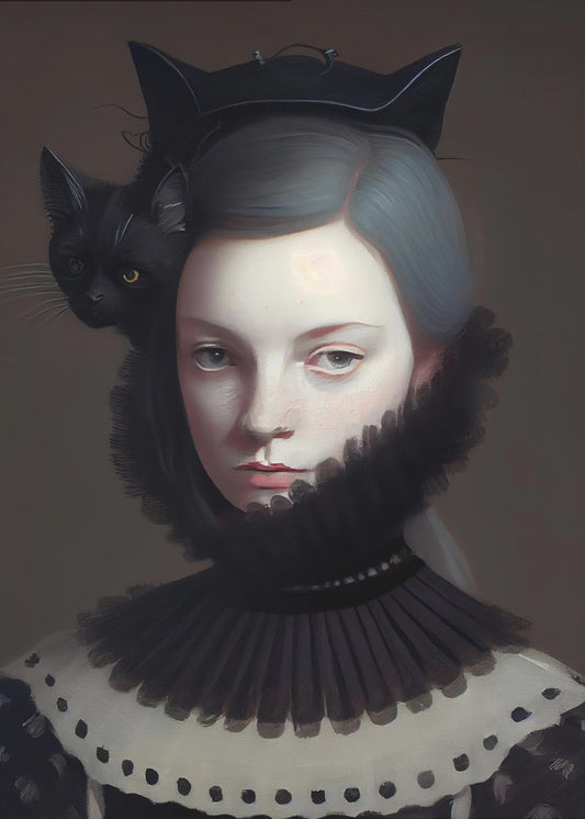 Mevrouw Zwarte Poes | Poster