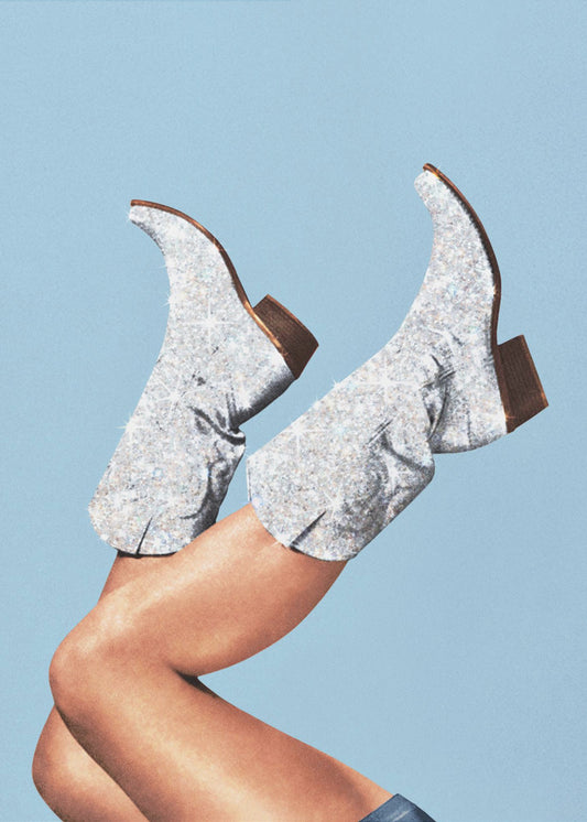 Deze laarzen Glitterblauw II | Canvas