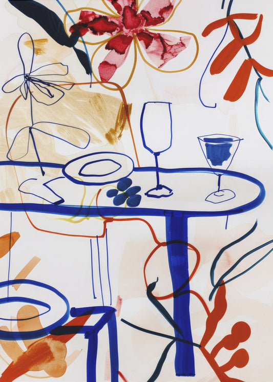 Levendige tafelscène | Canvas