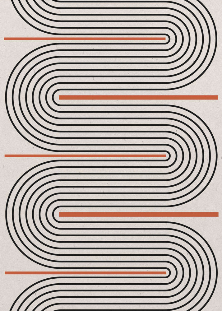 Gebogen ritmelijnen | Canvas