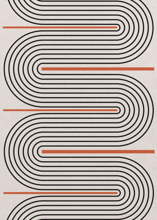 Gebogen ritmelijnen | Canvas