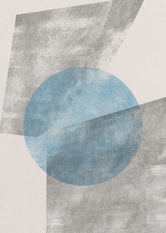 Blauw geometrisch modern object | Canvas