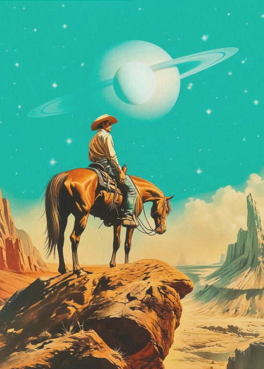 Een westerse astronaut | Canvas