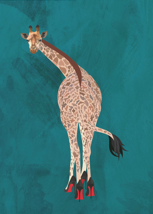 Quirky Giraffe Green | Canvas