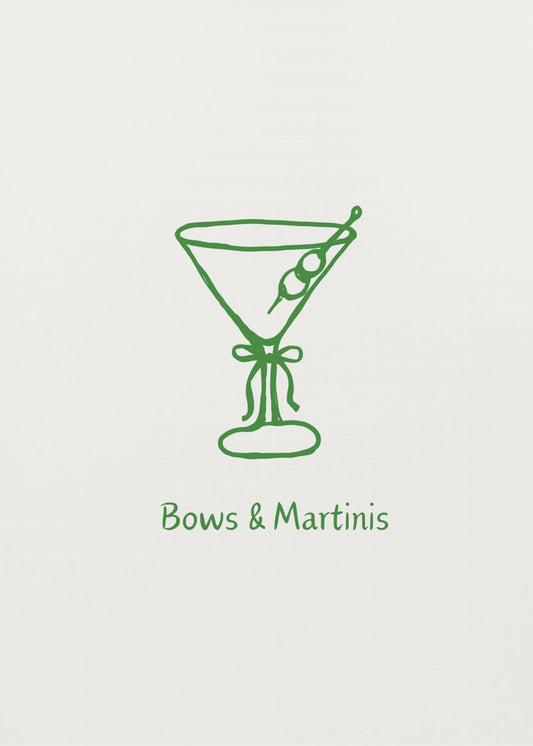 Green Bows and Martinis | Poster