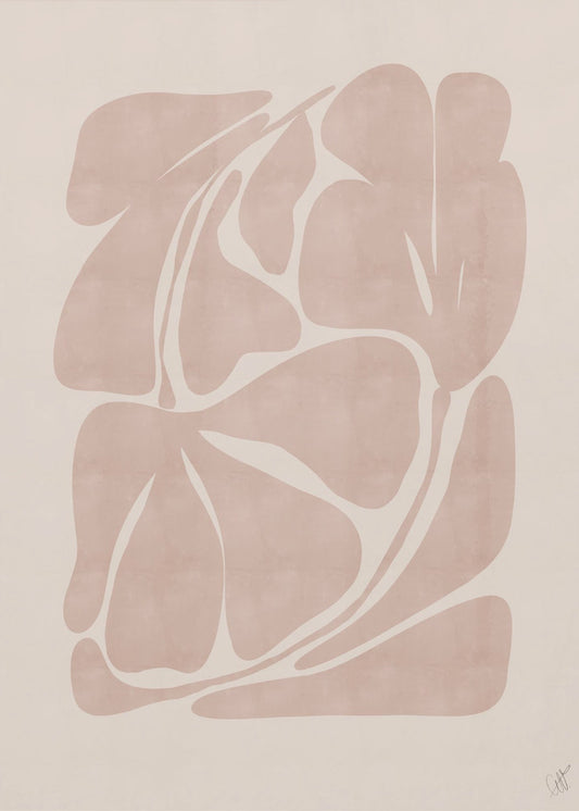 Beige abstracte vormen | Canvas