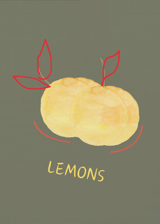 Lemons in Green | Canvas