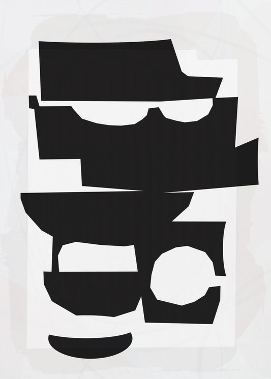 Zwart-witte uitgesneden vormen 1 | Poster