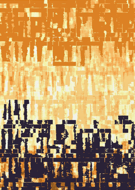 Oranje en zwart kleurenpalet met gepixelde texturen | Canvas