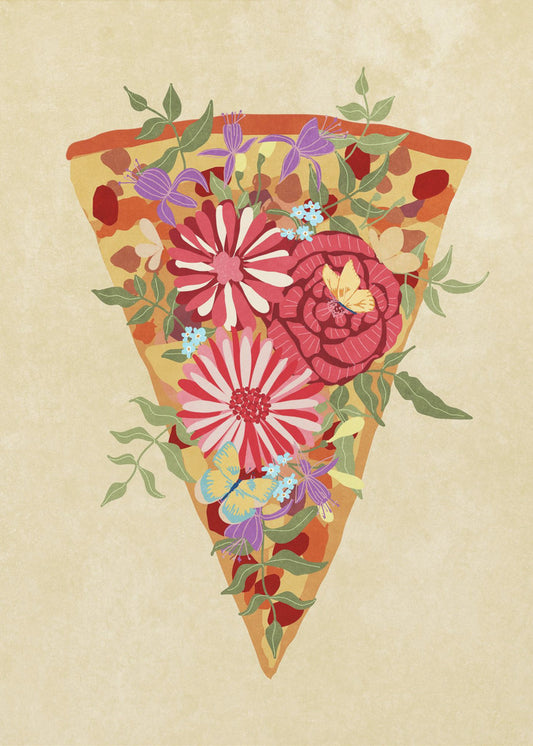 Plakje bloemenpizza | Canvas