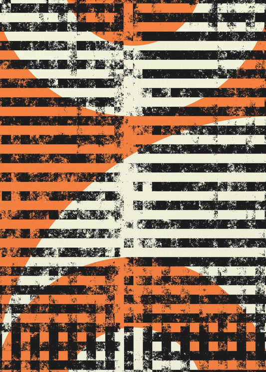 Gestreepte geometrische stroom | Poster