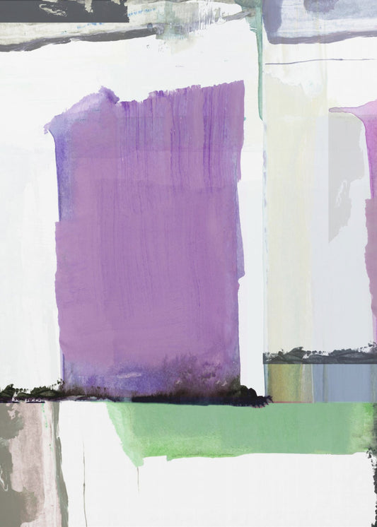 Aquablauw Abstract op Wit 4 | Poster