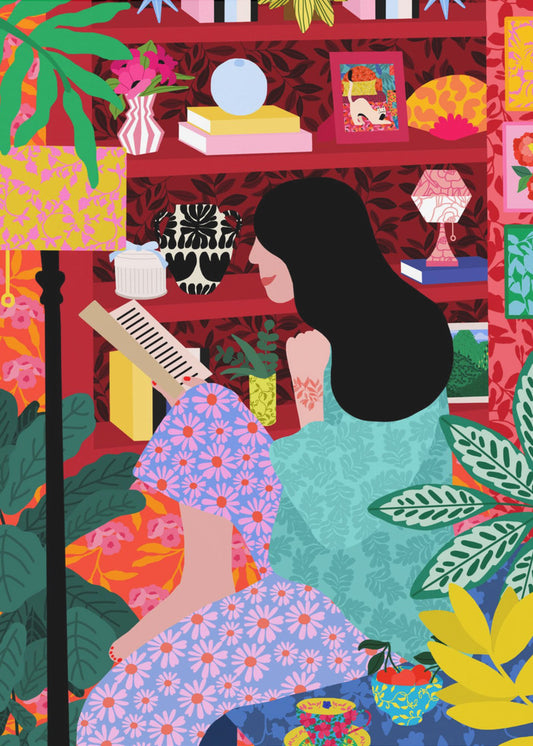 Girl Reading Her Favorite Book | Canvas