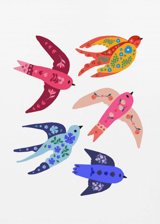 Whimsical birds | Poster