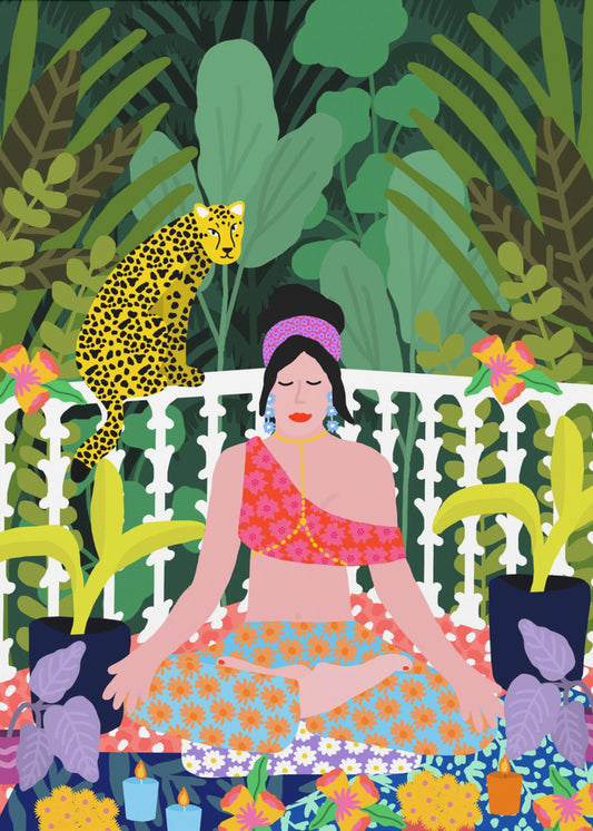 Woman In Lotus Position | Poster