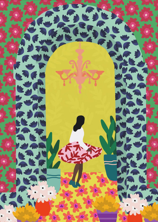 Floral Portal Girl | Canvas