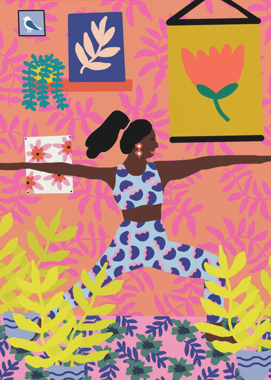Yoga Warrior-positie | Canvas