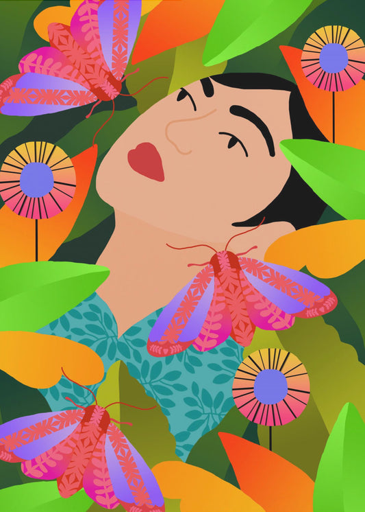 Girl With Her Plants | Canvas