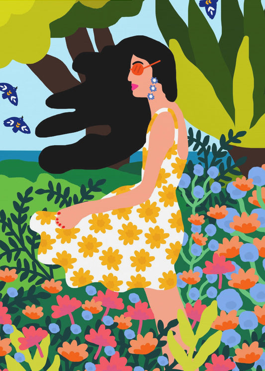 Floral Summer Girl | Canvas