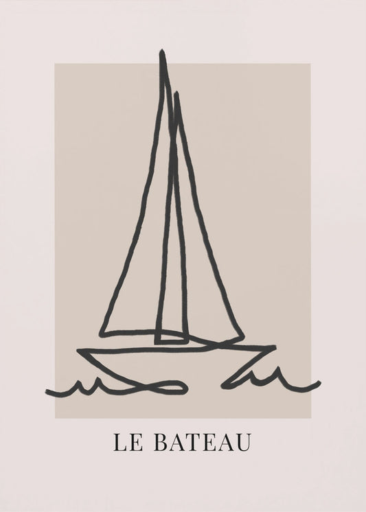 Le Bateau Zwart | Canvas