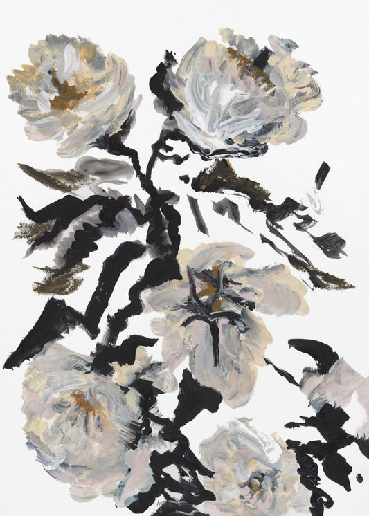 Le Jardin Botanique Zwart-witte bloem | Poster