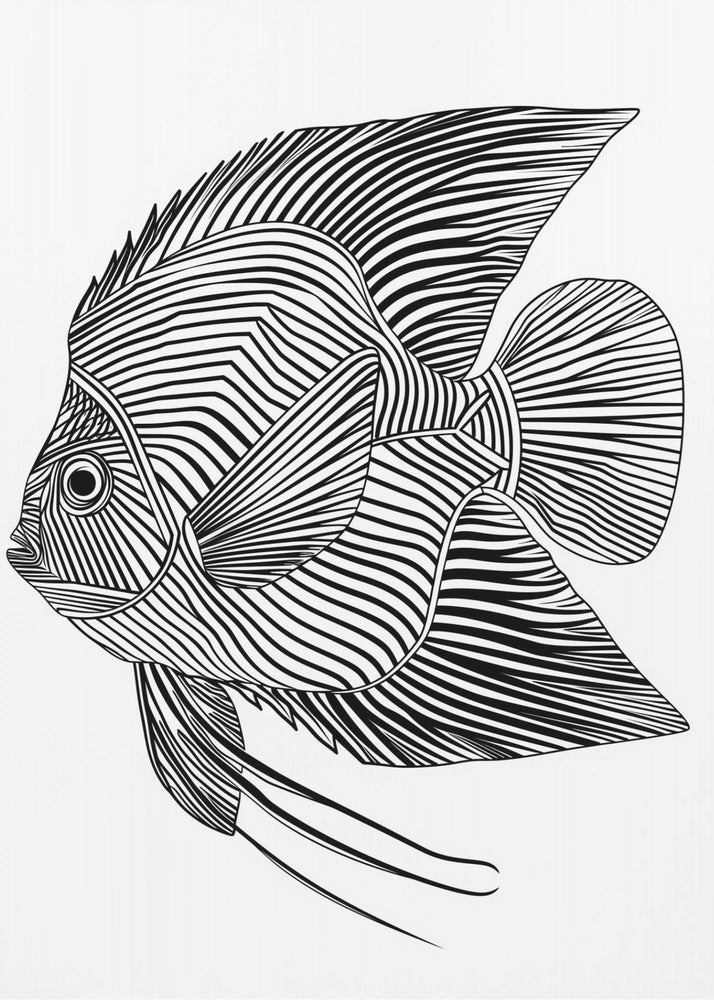Lijnenkunst Vis | Poster