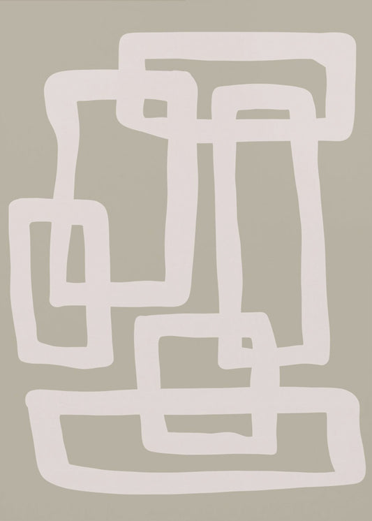 Saliegroene abstracte vormen | Canvas