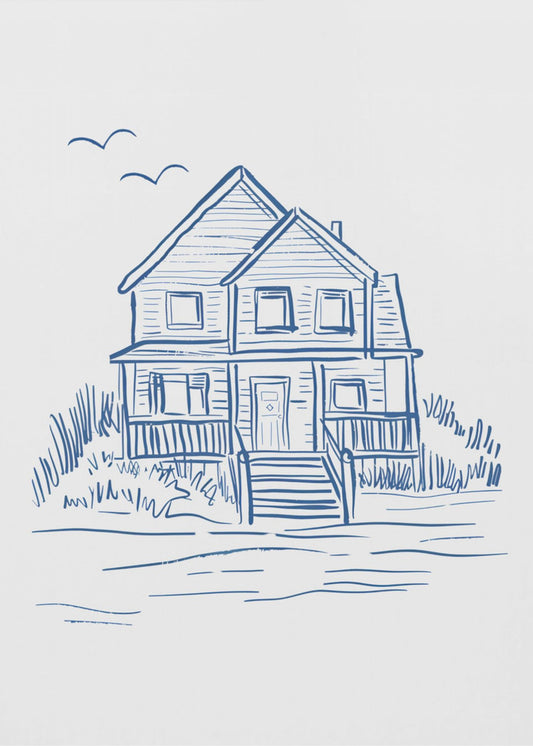 Strandhuis op Nantucket | Canvas