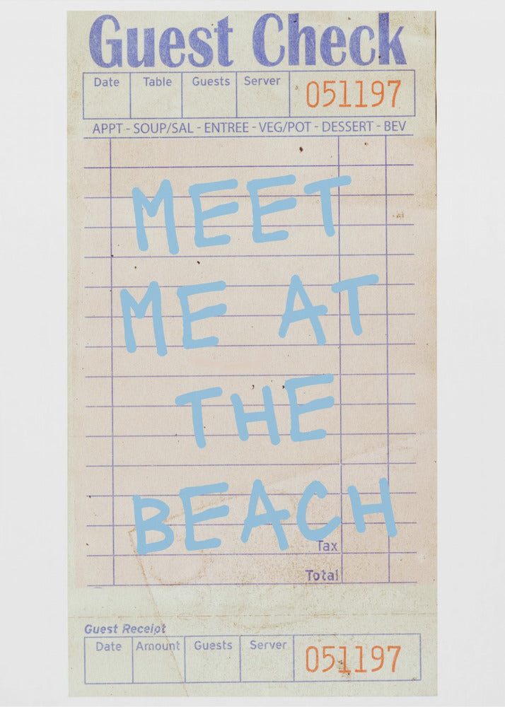 Ontmoet me op het strand Blauw | Poster
