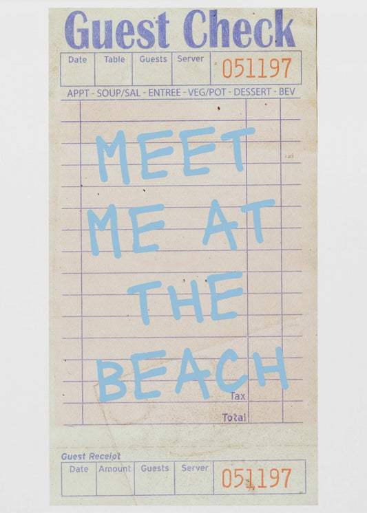 Ontmoet me op het strand Blauw | Poster