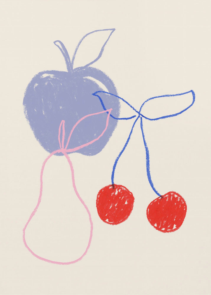 Appel, kers en peer | Poster