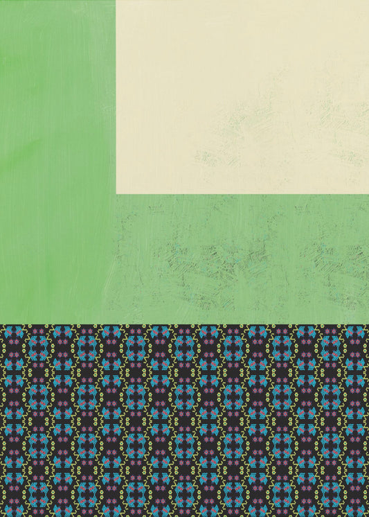 Pastelgroen en nyonya-patrooncollage | Poster