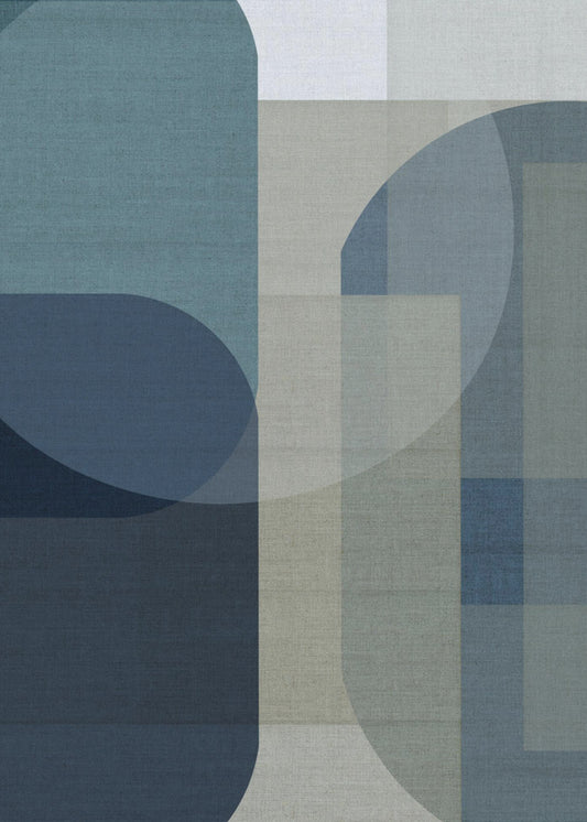Geweven Blauwe Lagen 1 | Poster