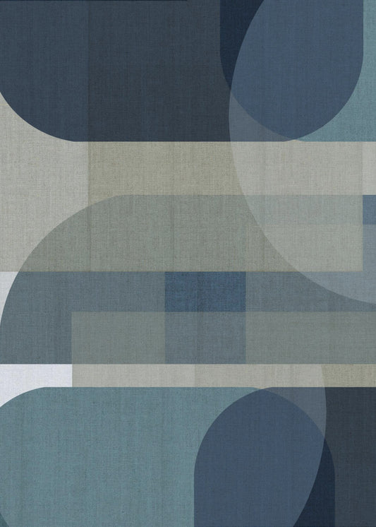 Geweven blauwe lagen 3 | Canvas