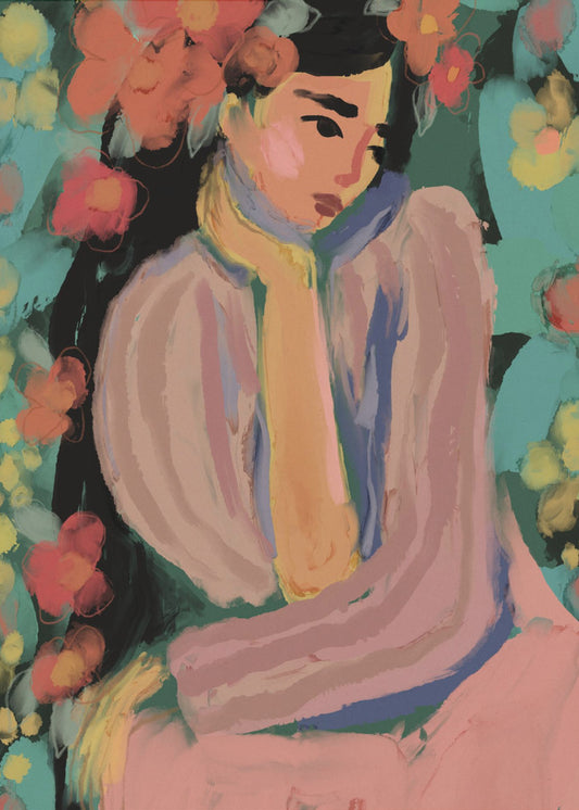 Peinzende Bloemen | Poster