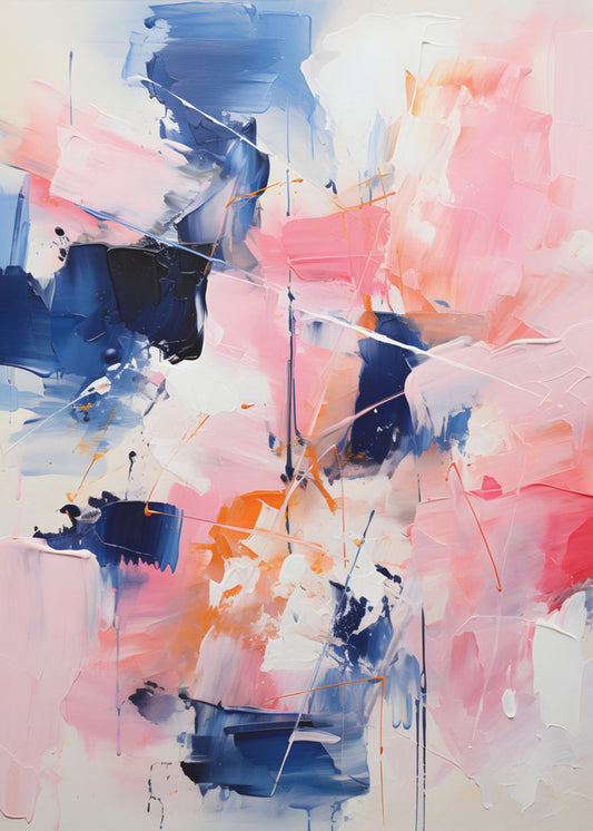 Blush Indigo Abstract Print Tweede 4x | Poster
