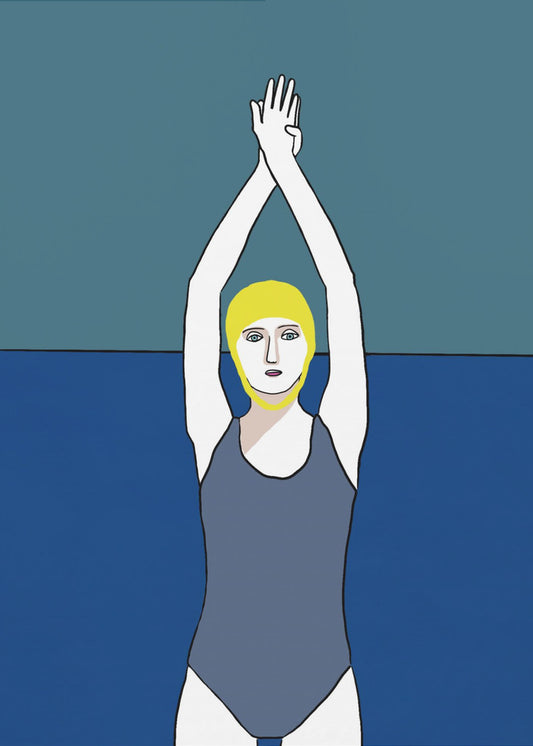 Swimmer with Yellow Cap | Poster