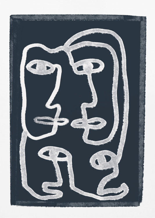 Marine Abstracte Mensen | Canvas