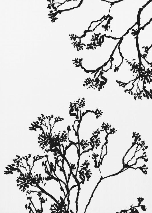 Silhouet van bloesembomen | Poster