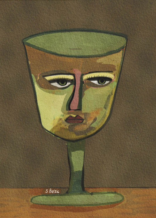 Wine Glass LADY brown | Poster