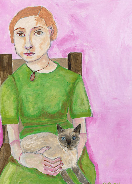 Lady with Cat | Canvas