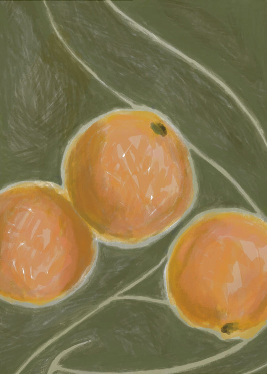 KH Studio - De kleuren oranje en groen | Canvas