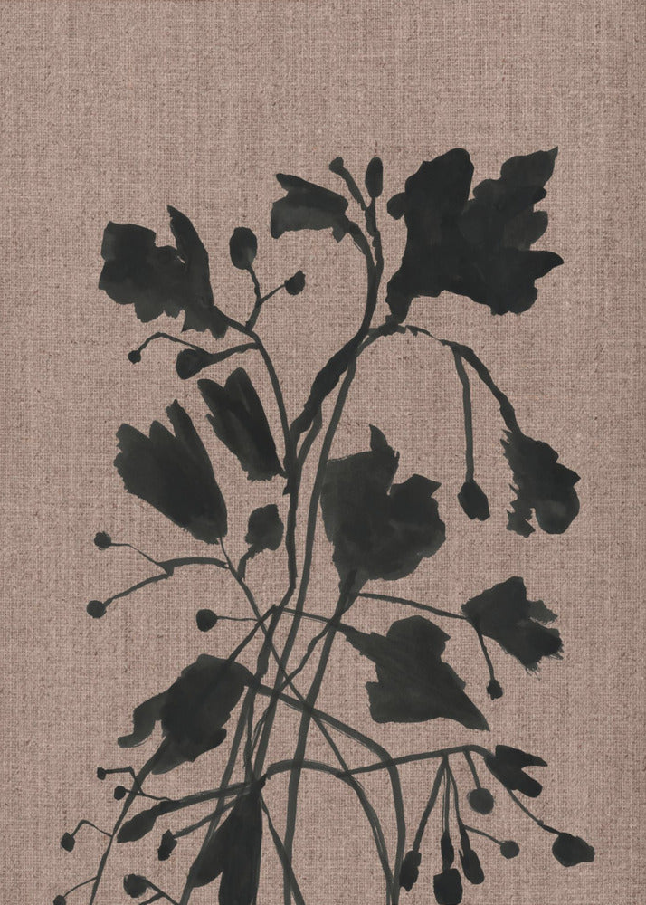 Zwarte bloemen II | Poster