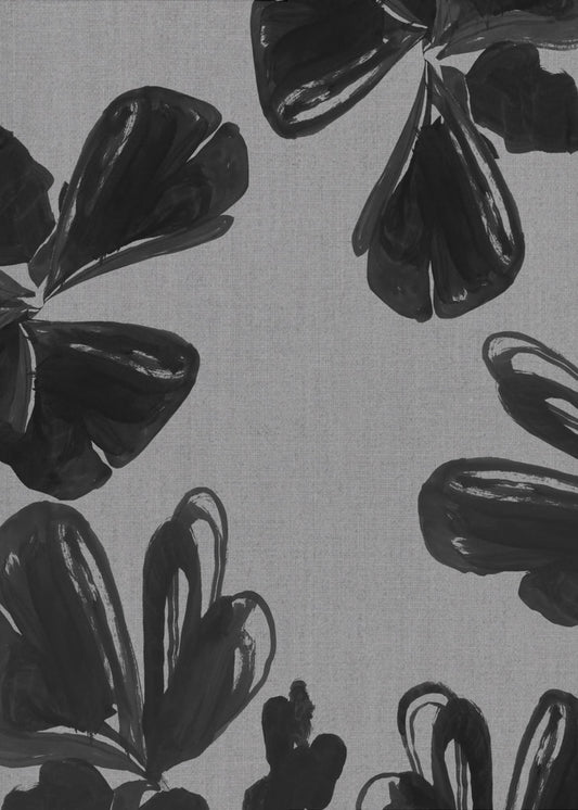 Zwarte bloemen 5 | Poster