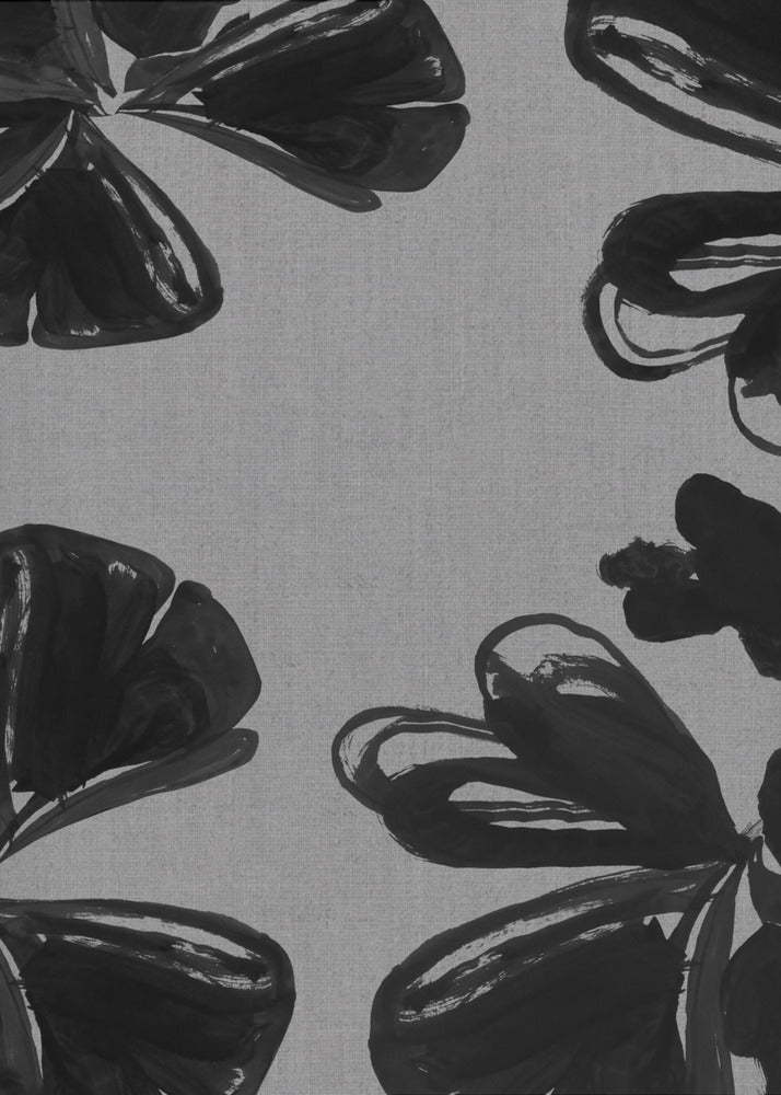 Zwarte bloemen 6 | Poster