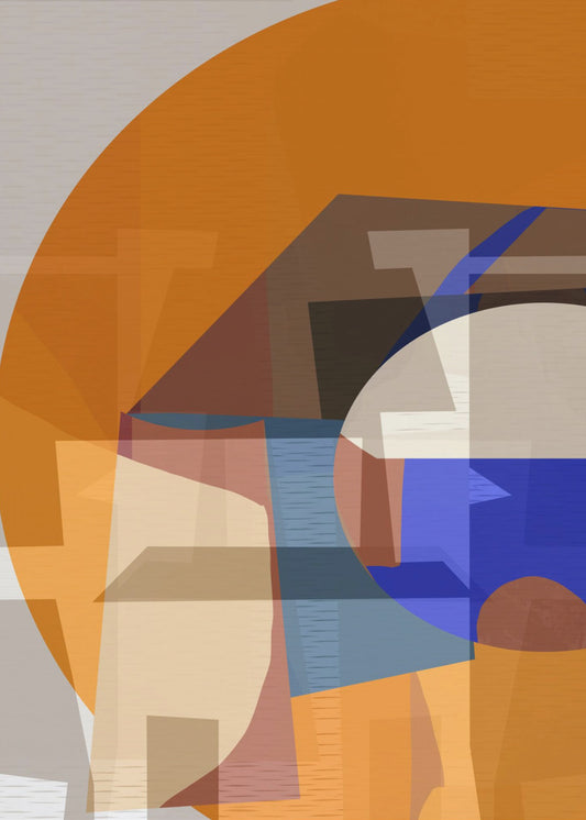 Oranje Blauw Geweven 4 | Poster