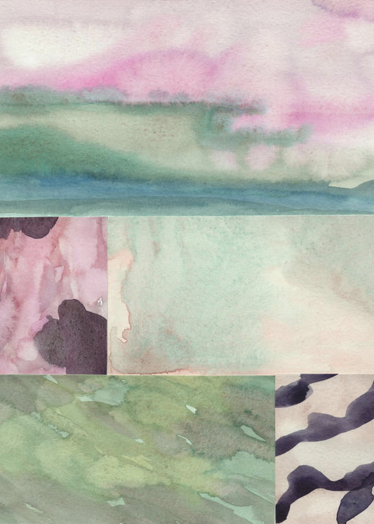 Aquarel abstracte compositie 10 | Canvas