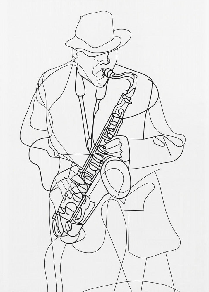 Line Art Muzikant 2 | Canvas