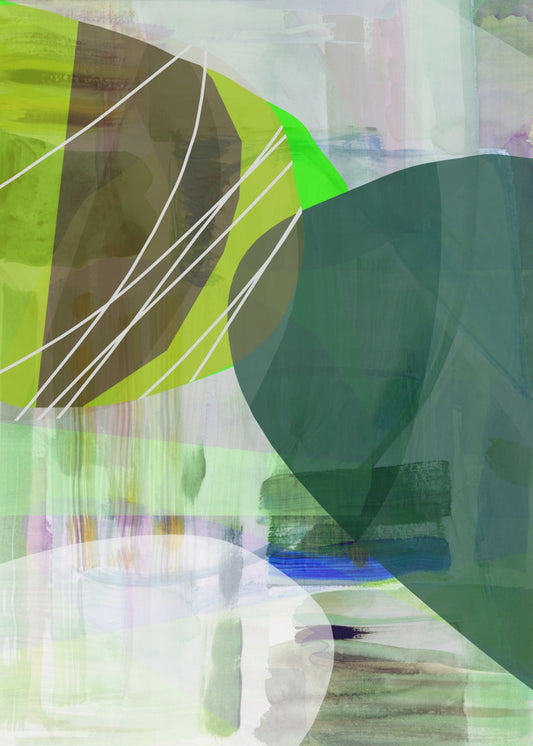 Abstracte groene vormen 2 | Poster