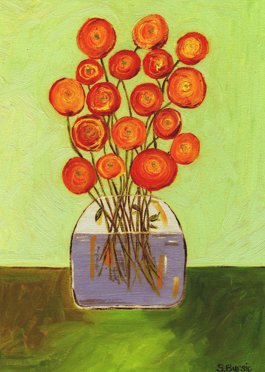 Poppies in Vase Bright Version | Poster